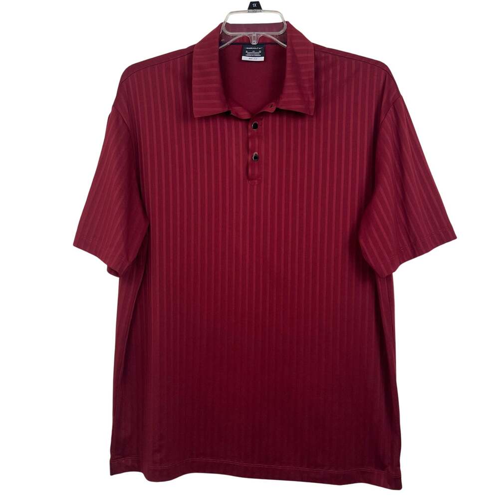 Nike Golf dri-fit Polo shirt men’s XL maroon red Very Nice shirt, metal buttons